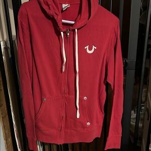 True Religion Red Hoodie with Logo